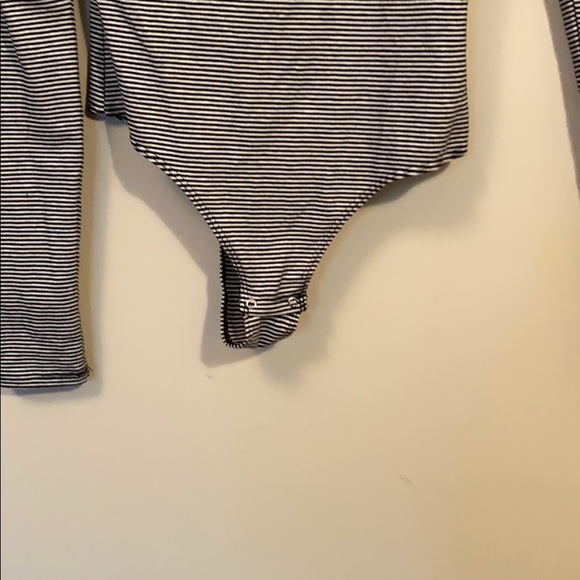 Black and white striped long sleeve body suit - Picture 4 of 5